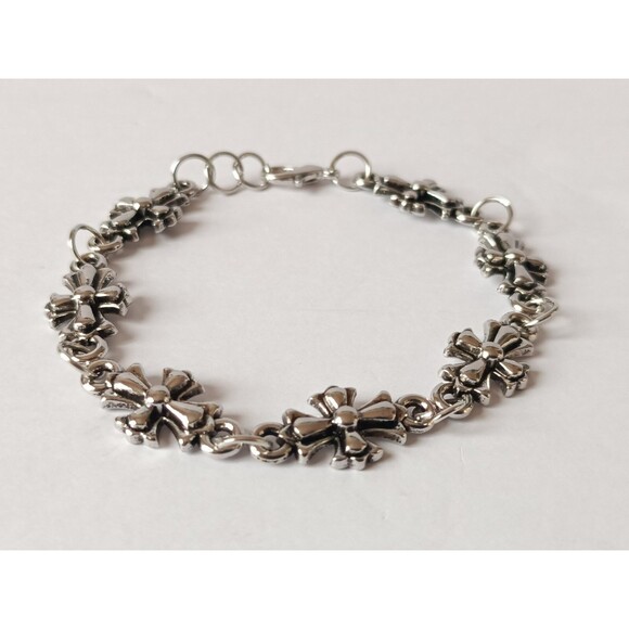 Mens Cross Bracelet Stainless Steel Punk - Picture 2 of 7